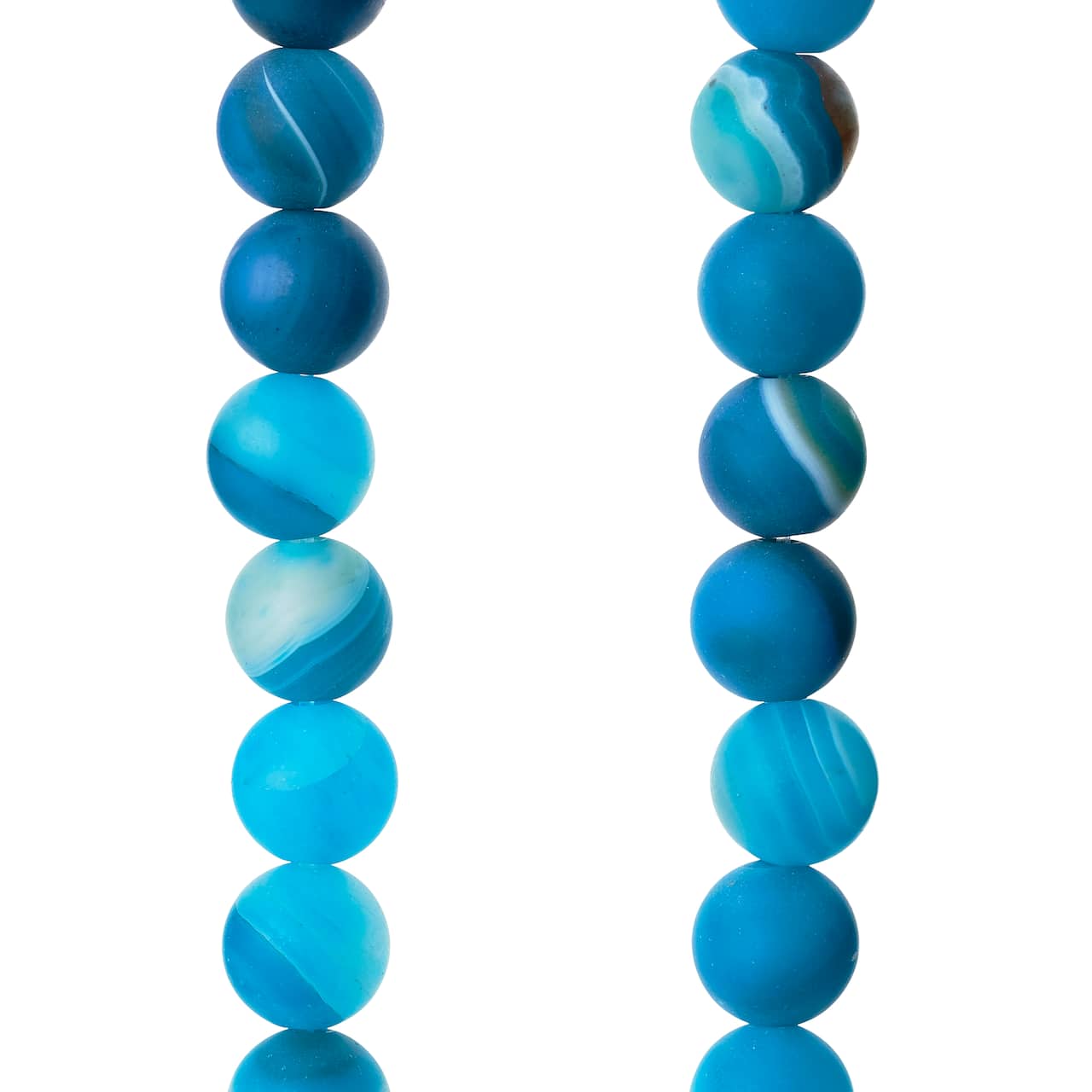 Blue Matte Striped Agate Round Beads, 8mm by Bead Landing&#x2122;